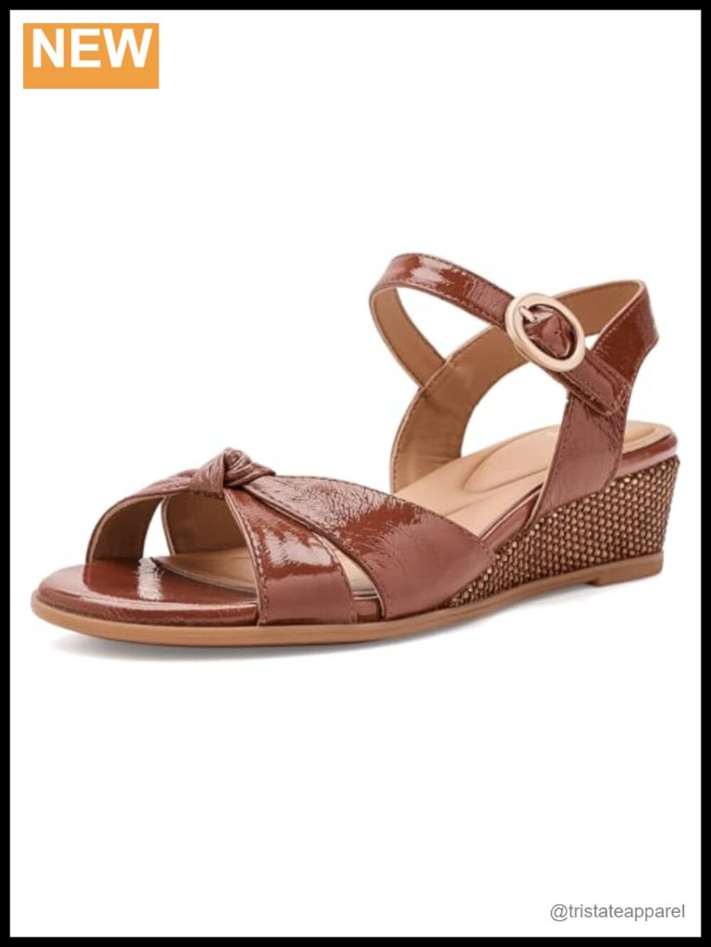 Leather Wedge Sandals Ankle Strap Open Toe Casual Summer Shoes
